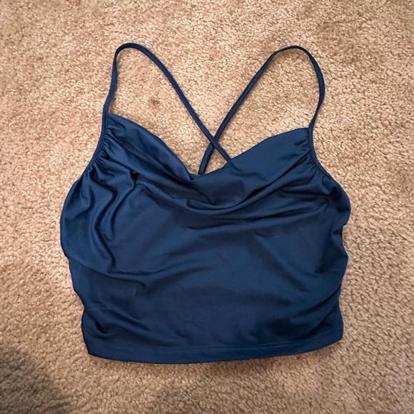 Cider Tops - Cider Blue Cowl Neck Criss Cross Tank Top Size M Never Worn